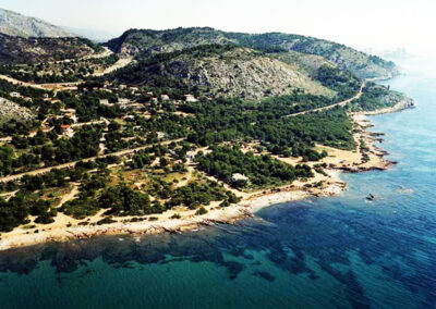 Vista aérea de la vía verde y playa de la Renegá (Oropesa del Mar)