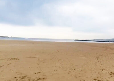 Playa de Hondarribia en la provincia de Guipúzcoa